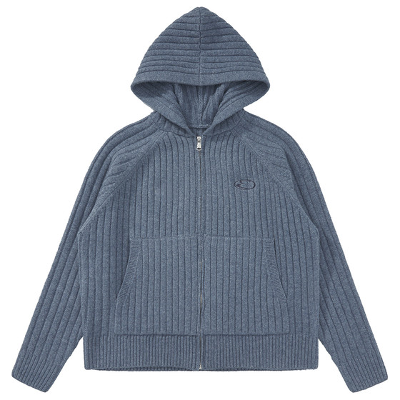 
Mentmate 25AW autumn and winter blended rough pit striped hooded knitted cardigan jacket, simple sweater for men and women