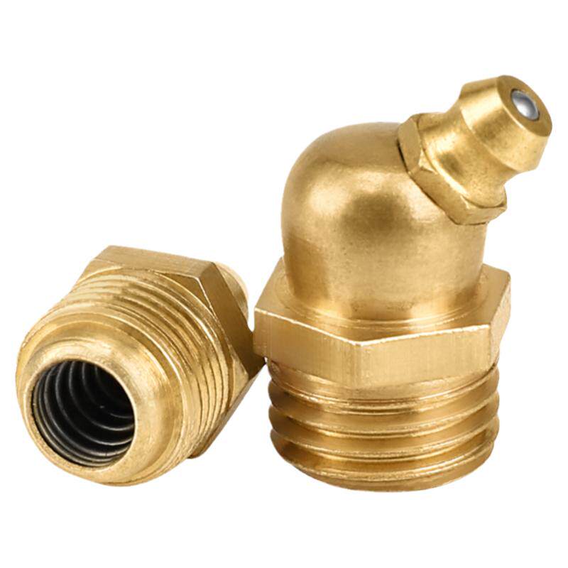 6 Embouts De Pompe à Graisse En Laiton Zingué - Buses Plates, Antirouille, Compatibles Avec La Plupart Des Pistolets à Graisse - 10