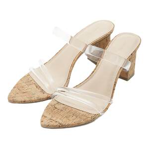 
SNIDEL spring and summer sweet open-toe one-strip thick heel fashion sandal sandals SWGS242617