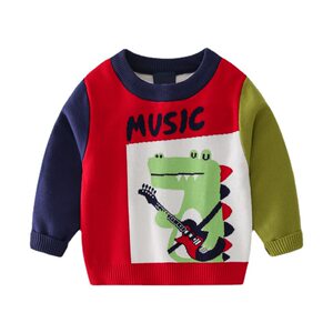 
Children's clothing boys' knitted double-layer sweater 2026 spring and winter new cartoon baby style small and medium-sized children's pullover