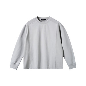
NYHSUGOO/Nanyi 230g embroidered splicing long-sleeved round neck T-shirt not easy to deform 15158 men's spring