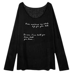 
Spring and summer tops for pregnant women, new Korean version, loose letter print, sun protection long-sleeved T-shirt, lazy style blouse