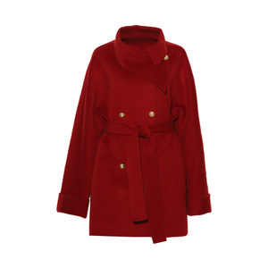 
DPLAY New Year's shirt 100 wool red coat women's winter new high-end short woolen coat for small people