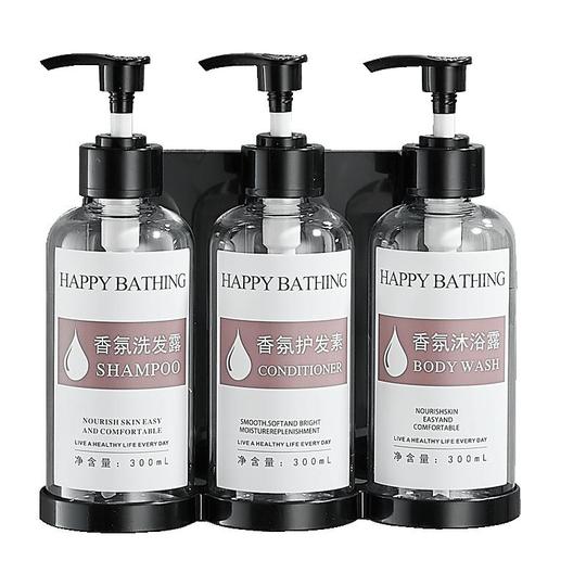 Distributeur De Savon Mural Inox - Fixation Adhésive Ou Vis - Pour Salle De Bain, Douche - Économiseur D'Espace