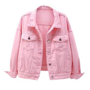2025 spring new color denim jacket for women short Korean loose bf long-sleeved jacket for students versatile top