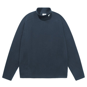 GUUKA潮牌美式薄绒长袖T恤男秋季半高领打底衫保暖卫衣刺绣上衣女