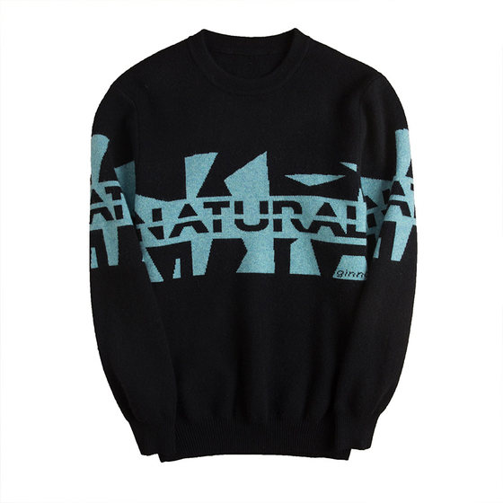 
2025 Winter New Cashmere Sweater Men's 100 Pure Cashmere Sweater Teenagers Men's Student Letter Sweater