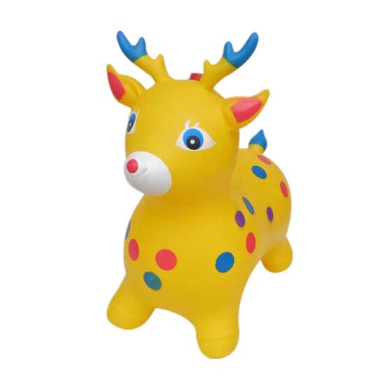 
Children's mount inflatable pony, leather horse toy music jumping, jumping, larger and thick jumping, deer handle, sheep horn ball