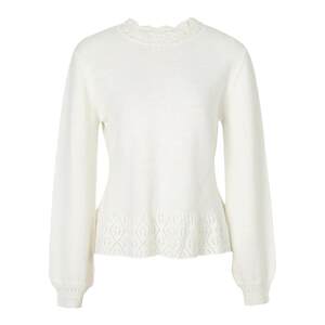 
HeyDress hollow lace sweater for women in winter French romantic design lazy soft and glutinous white knitted top