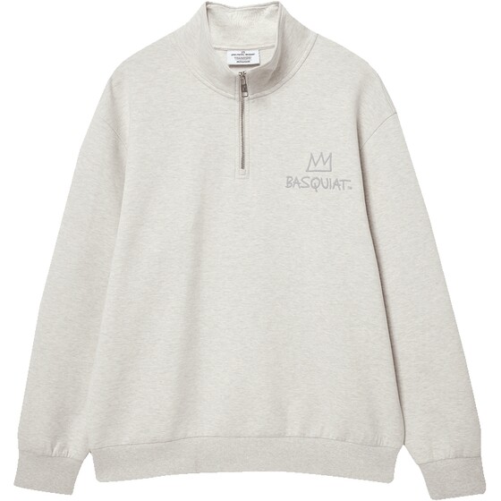 
Jack Jones BSQ co-branded men's spring new offset pattern casual loose half-high collar zipper sweatshirt