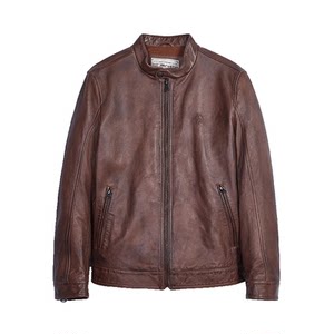 
MCS men's clothing originated from Marlboro autumn new retro motorcycle style stand collar slim leather leather jacket for men