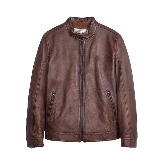 
MCS men's clothing originated from Marlboro autumn new retro motorcycle style stand collar slim leather leather jacket for men