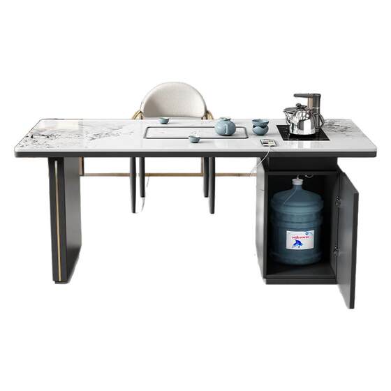 Light luxury simplicity Modern rock panel tea table and chair combination balcony kettle all -in -one
