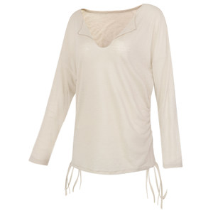 
Fitness girl loose yoga clothing top casual slimming sports cover-up V-neck breathable Pilates training long sleeves