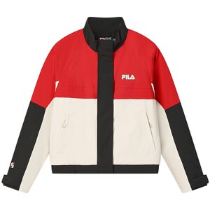 
FILA Women's New Year Cotton Clothes 2026 Spring New Fashion Casual Loose Color Block Jacket Warm Jacket