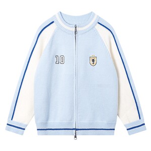 
Boys Autumn and Winter Korean Style College Style Cardigan Sweater 2026 New Children and Students Contrast Color Thickened Knitted Jacket