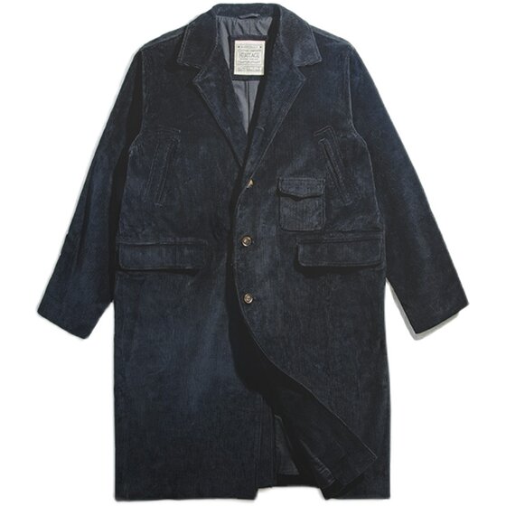 Maden workwear American retro corduroy Cthulhu civilized coat loose coat mid-length windbreaker men's spring
