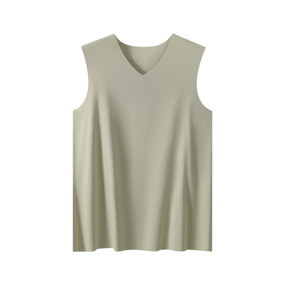 Septwolves Men's Modal Vest Seamless Bottoming Hurdle Sports Cotton Broad Shoulder V-Neck T Old Man's Shirt