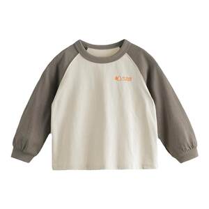 Mark Jenny boys and girls mountain outdoor pure cotton color-blocking long-sleeved T-shirt for children's spring and autumn new top 241177
