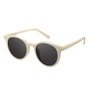 LOHO small round frame 2026 new white frame sunglasses for women, polarized high-end sunglasses, fashionable and trendy, showing small face