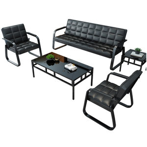 Office Susima Simple and Modern Business Reception Three Sofa Small Unit Sofa Coffee Table Set Set
