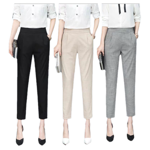 Harun pants women's loose spring and summer thin 2024 new nine -point women's pants cotton, linen suit pants, small feet casual pants children
