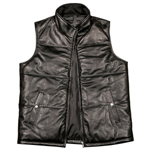 Reverse season Qingcang leather men's leather down vest winter sheep leather shoulder warming vest broken code treatment
