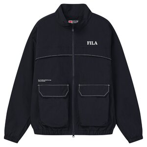 
FILA official men's woven jacket 2026 spring new casual loose versatile stand-collar work jacket