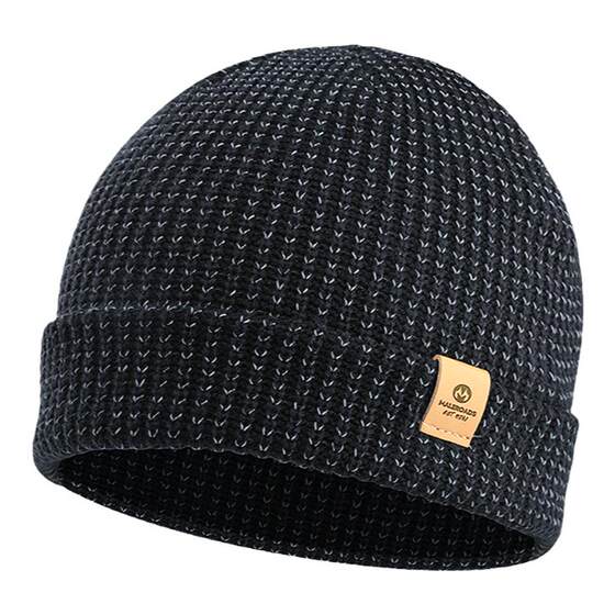 
Reflective running hat for women, winter sports hat for men, outdoor windproof and warm knitted hat, marathon woolen hat