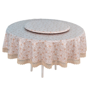 
2025 new waterproof and oil-resistant free tablecloth light luxury high-quality round tablecloth turntable set fabric tablecloth customization