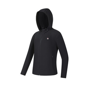 
FILA Official Women's Knitted Hooded Jacket 2026 Summer New Tennis Sports Basic Sun Protection Top