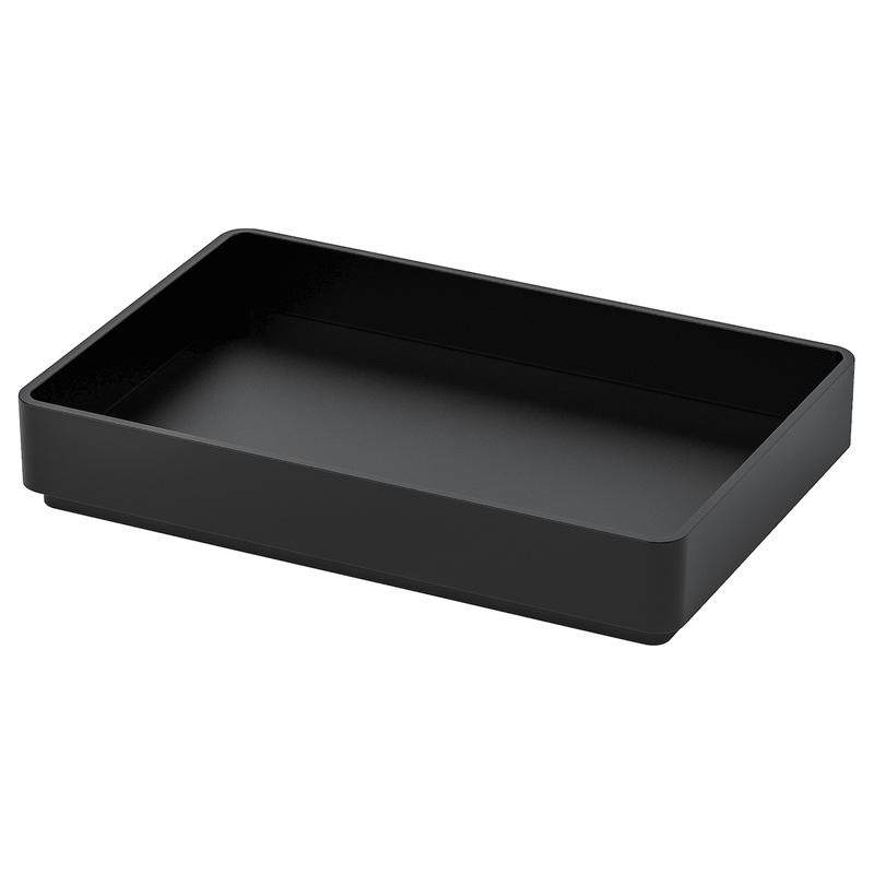 Ikea Skogsviken Black Bathroom Storage Tray - Modern Small Items Organizer