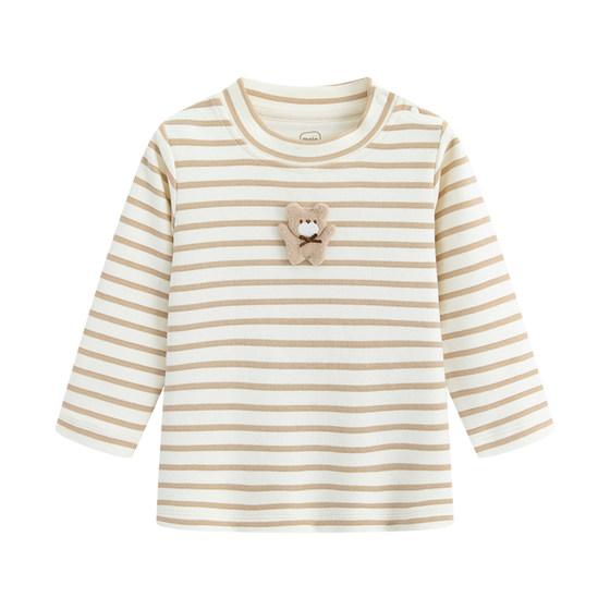 
[glutinous rice cotton] Mailabella boy long-sleeved T-shirt for women spring and autumn striped baby clothes autumn top