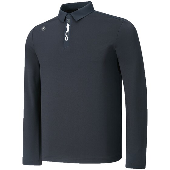 
RAPIDO 雳霹道 2025 autumn and winter men's simple micro-brushed casual inner long-sleeved POLO shirt