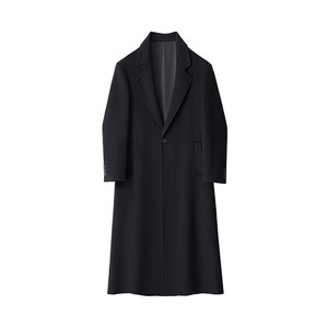 
Autumn and winter wool double-sided wool coat for men, shoulder pads, extra long over-the-knee suit collar, Korean woolen windbreaker jacket