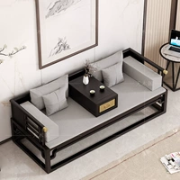 Новая китайская сплошная деревянная кровать Домашняя маленькая квартира гостиная гостиная дзен саудовская диван знаменитый наложенный стул