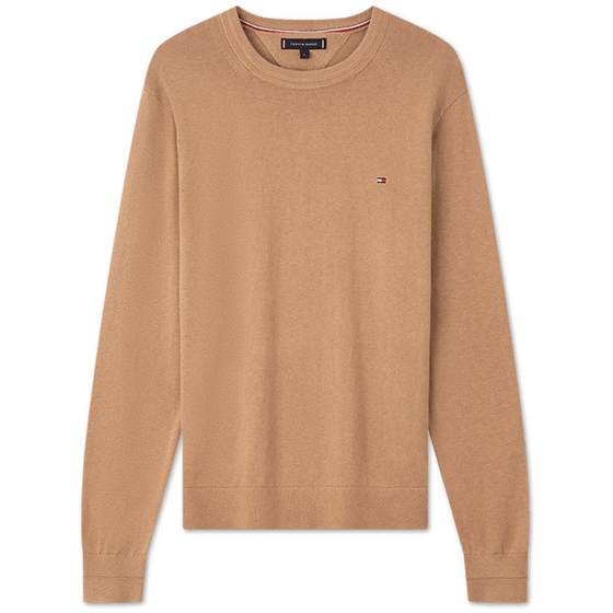 
[Silk Cashmere Blended] Tommy Autumn and Winter Men's Solid Color Casual Round Neck Bottoming Knitted Sweater