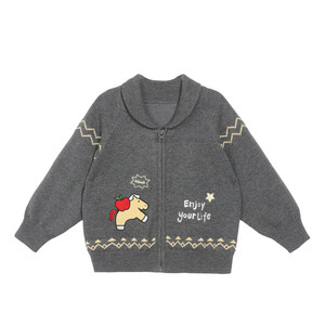 
Little O Dad Baby Boy Baby Knitted Cardigan Autumn and Winter 2026 New Cartoon Embroidered Baby Sweater Jacket