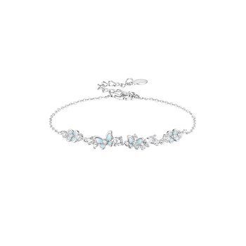 
Catiro Starry Night Garden Butterfly Bracelet for Women 925 Silver Light Luxury Niche Design Premium Birthday Gift for Girlfriend