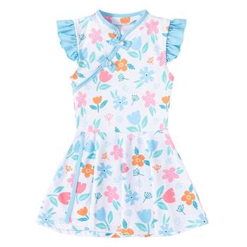 Children's swimsuits for girls with large children's one-piece sun protection swimsuit