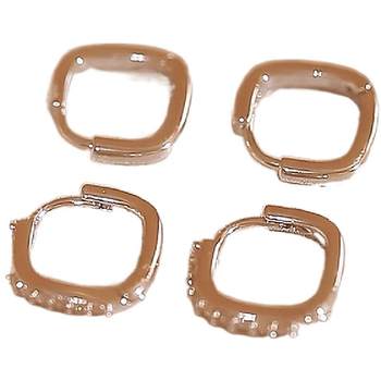 
Silver earring square earrings four-piece set temperament earrings