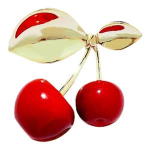 
Simple and fashionable red cherry brooch women's temperament unique high-end corsage high-end versatile anti-exposure instrument