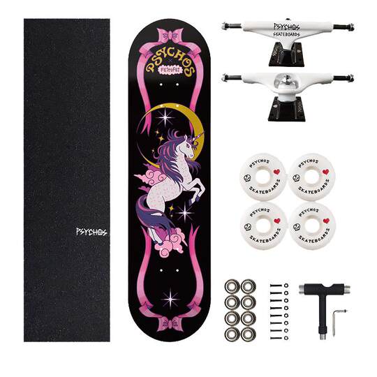Skateboard Licorne Avec Roues Clignotantes - 17 Pouces, Pour Enfants, Design Unique