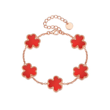 Vana women's sterling silver red agate bracelet