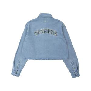
MLB official women's short style back hollow letter fashion casual denim shirt spring and summer new DRB04