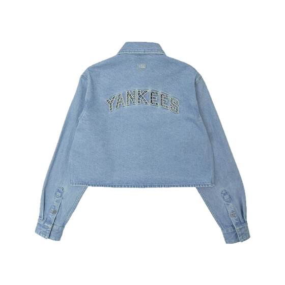 
MLB official women's short style back hollow letter fashion casual denim shirt spring and summer new DRB04