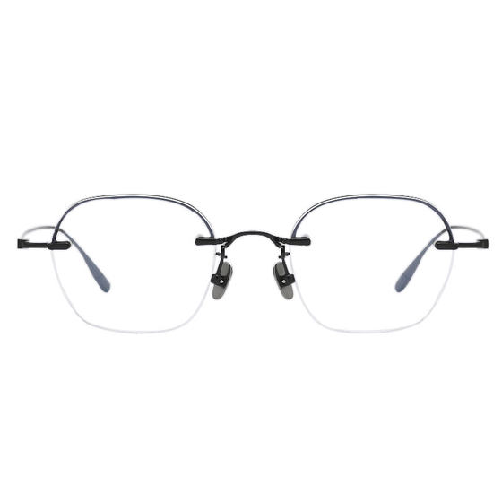 
Anti-blue light radiation pure titanium glasses frame myopia men's half-frame flat frame fashionable and can be equipped with degree astigmatism