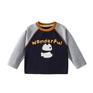
Lomi Rabbit 2026 Spring New Children's Cotton Long-Sleeved T-Shirt Boys Cartoon Panda Raglan Sleeve Bottoming Shirt Trendy