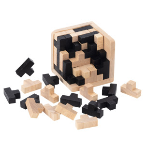 Magic Bush Building Blocks Puzzle Soma Cube 54T Tetris Y-shaped 25 Jigsaw puzzle toys for children's solid wood
