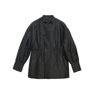 
Ai Hui Guan Autumn and Winter New Chinese Style Retro Xiangyun Sha Stand Collar Short Windbreaker Women's National Style Lantern Sleeve Cotton Jacket